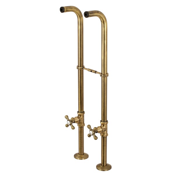 Freestanding Supply Line Package, Antique Brass